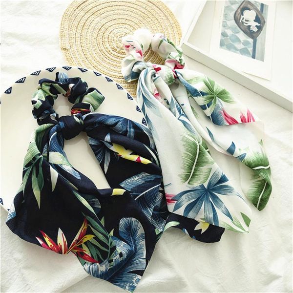 

hair accessories 1pcs lovely flowers cloth bands tie 32cm big bow headband korea scrunchies for women spa scrunchy girl