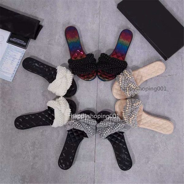 

2020 fashion women's sandals ,mules pearls & lambskin sandals ,fashion new slippers,size 35-40 four color, Black
