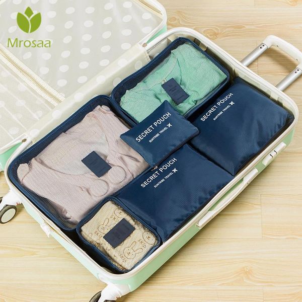 

storage bags 6pcs/set travel organizer portable luggage clothes tidy pouch suitcase packing laundry bag case