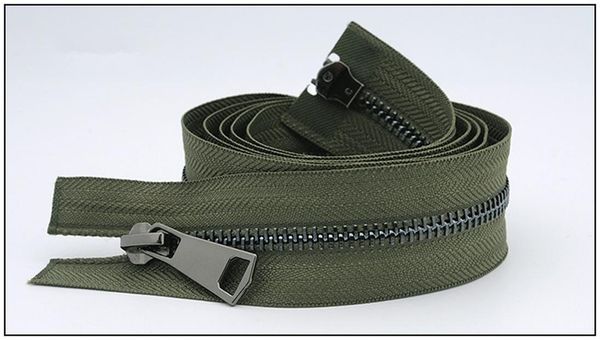 

1pcs 5120cm double slider open end metal zipper gun black teeth diy sewing down jacket zipper clothing jacket coat accessories wmthau