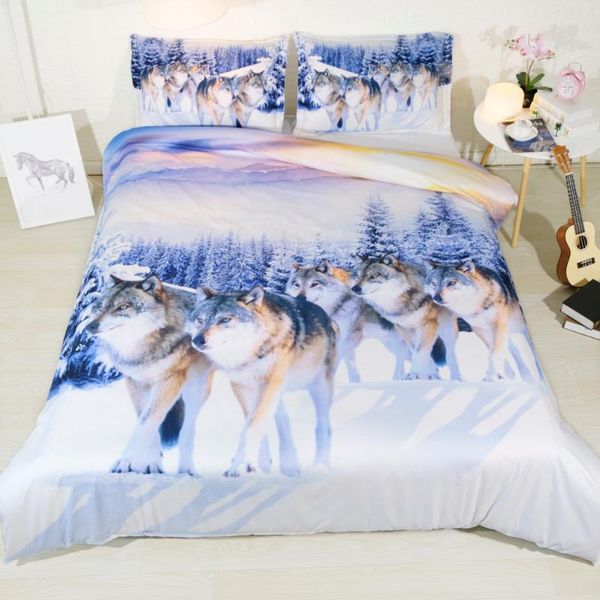 

bedding sets fanaijia 3d wolf set  size india duvet cover with pillowcase king kids bedline gift
