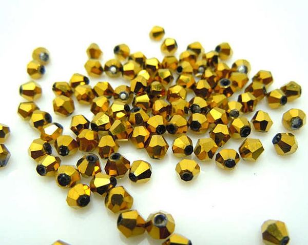 

isywaka half red copper color 100pcs 4mm bicone austria crystal beads charm glass bead loose spacer stone for diy jewelry making bbykuc