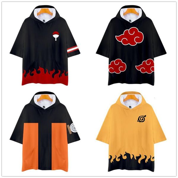 

мода naruto akatsuki logo pattern t рубашка tops itachi uchiha аниме футболки футболки косплей костюм футболка harajuku футболка, White;black