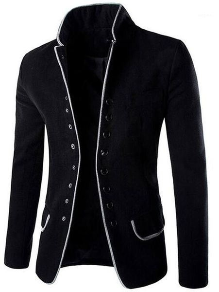 

zogaa mens jackets casual coats slim fit blazer suits men stand collar woollen social business outwear overcoat men1, Black;brown