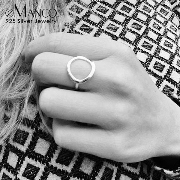 

e-manco minimalist 925 silver finger rings simple sterling silver engagement rings for women fine jewelry classic femme gifts y200323, Slivery;golden