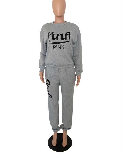 

2021 new pink card long sleeve down sweater vest baggy loose jogger pants activewear training streetwear 2 joint 8l25, Gray