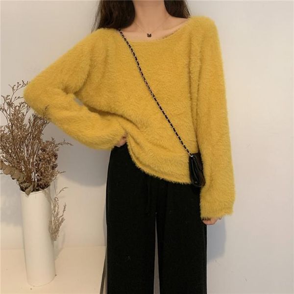 

coat 2021 in velvet mink sweater new stuffed shirt m7hs, White;black