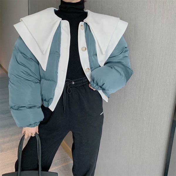 

2021 new retro-feminine winter coat puff sleeves quilted bubble jacket lolita autumn releases sweet puffer short parka coats zu1l, Black