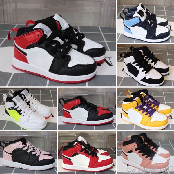 

new 1 basketball shoes retro wolf grey gamma blue black white red prom night kids jumpman sneakers tennis bb02