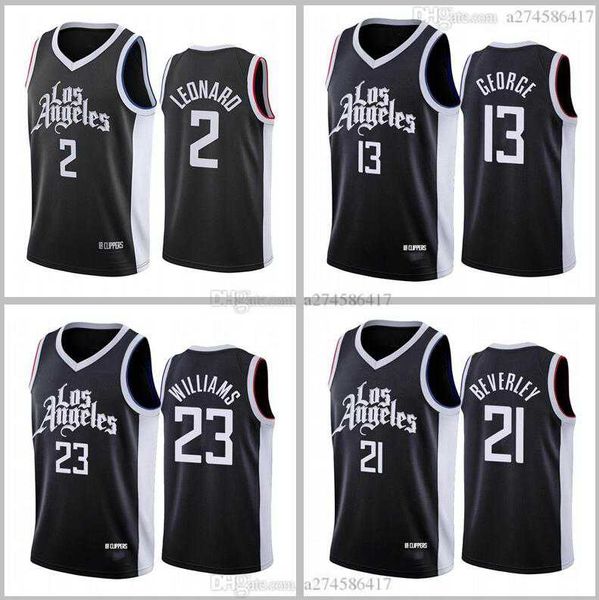 

13 джордж 21 beverley kawhi leonard los анджелес выжимание джерси 2020 21 черный город джерси, Black;red