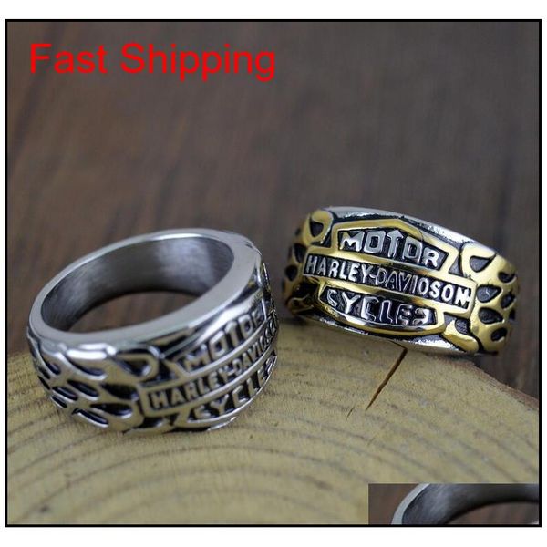 

new men punk band 316l stainless titanium steel fashion personality gold silver harley motorcycle jewel qyltms bdefashion