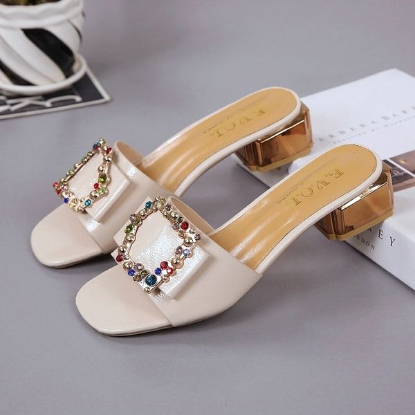 

brand colorful rivet ladies fashion mules women woman female slides peep toe slippers causal shoes low heels y200624, Black