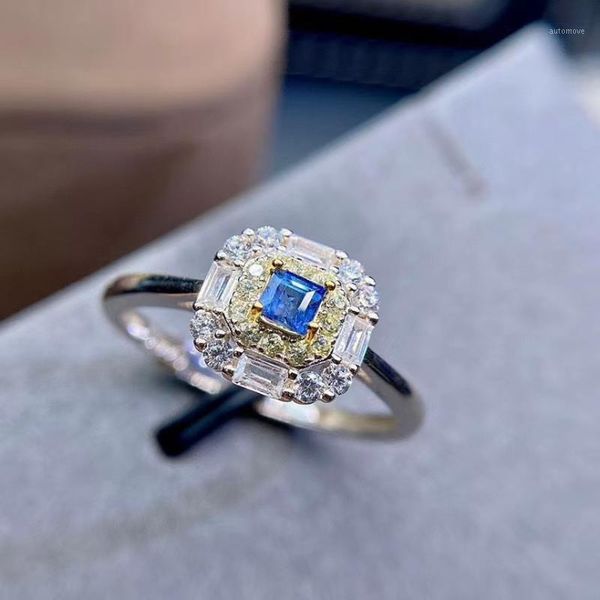 

natural and real sapphire ring 925 sterling silver for the party1, Golden;silver