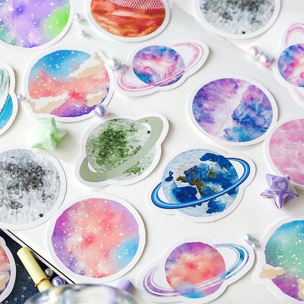 

color planet канцтовары наклейки веселые декоративные альбома журнал kawaii игрушечный скрапбукинг палка метка планировщик 45 шт. коробка wm