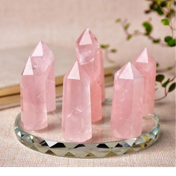 

1set seven star plate natural crystal point healing stone chakra reiki energy stone magic obelisk 12cm pedestal ho qyldjf, Black