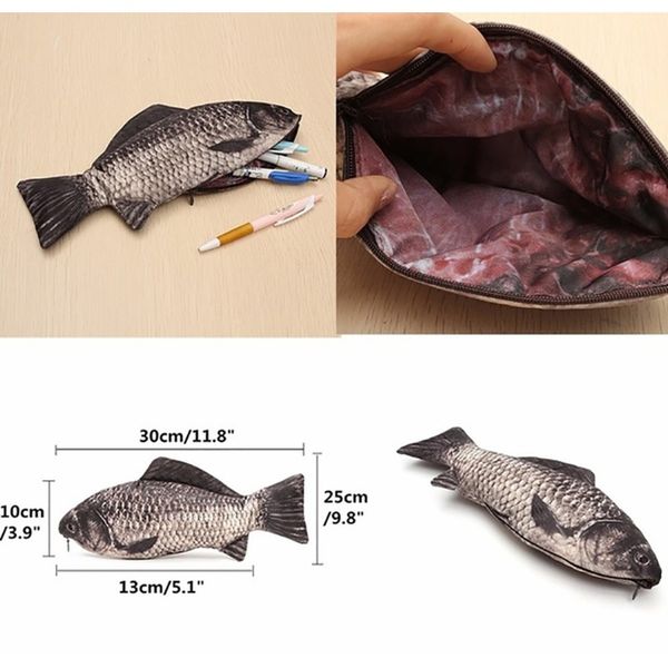 

симпатичные кавайский карандаш carp pen bag bag реалистичные формы рыбы составляют мешочек пень карандаш с молнией высокой емкости ручка сум