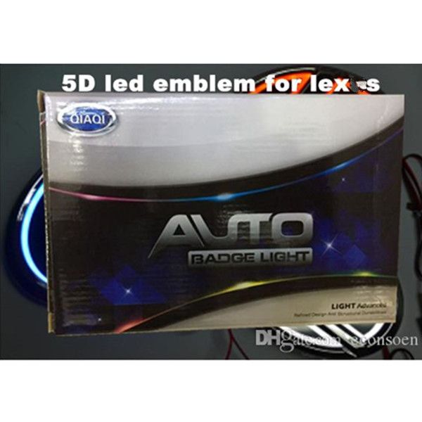 Emblemas de led 5D emblema automático símbolos de emblema de carro logotipo luzes traseiras branco vermelho azul cor tamanhos diferentes