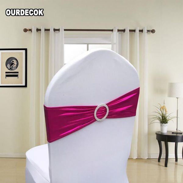 

bands 10pieces chair new shiny cover foil stretch with plastic buckle for wedding party decoration product supplies whol