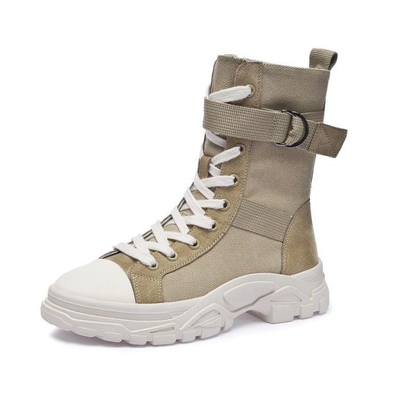 

summer breathable wild boots women's thick-soled short high to help, Black