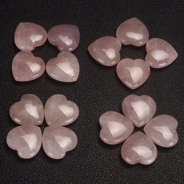 

100pcs natural rose quartz heart shaped pink crystal carved palm love healing gemstone lover gife stone crystal heart gems 25*25*7mm hope11