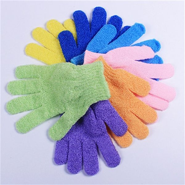 

factory0grfbody loofah exfoliating shower nylon skin mittens scrub massage spa bath finger gloves ing