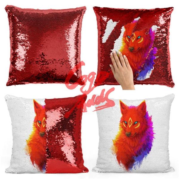 

красный обратимый блеск mermaid diy sequins cus coushion cover brow подушки подушки для подушки для подушки автомобиля домашняя диван украше