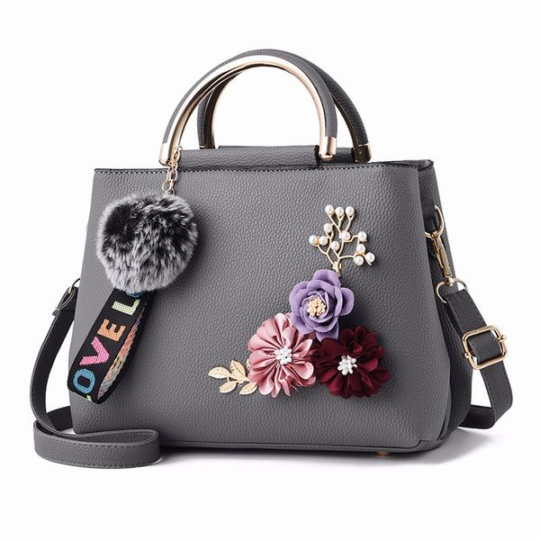 

handbags bags women totes designer shoulder female leather messenger bags ball fur crossbody bolsa for feminina bag flower c0117 drwio, Red;black