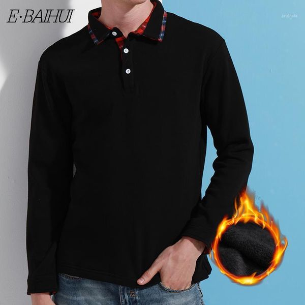

e-baihui new men autumn warm sweatshirts casual fashion cotton fleece thicken turn-down collar hoodies man sweatshirts jr0041, Black