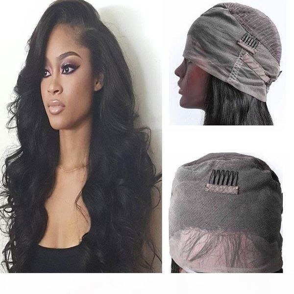 

150 density brazilian 360 lace frontal wigs with baby hair pre plucked brazilian body wave human hair wigs for black women, Black;brown