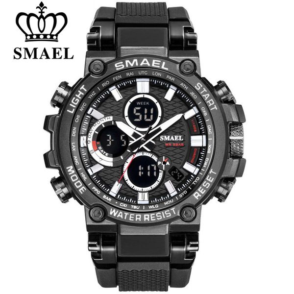 

smeal men watch digital waterproof clock army military watches led men's wristwatch 1803 sport watch for men relogio masculino 201119, Slivery;brown