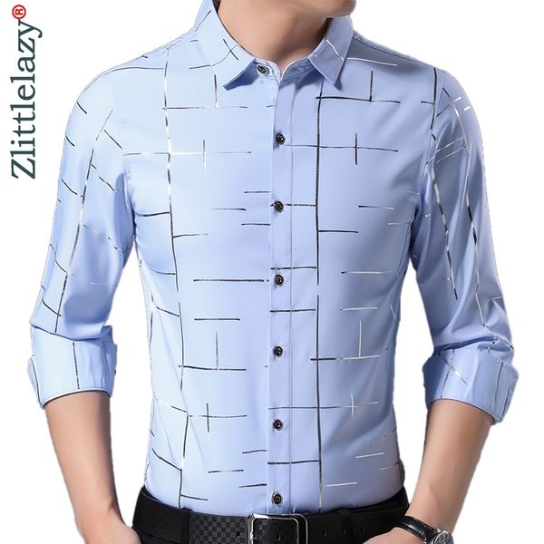 

brand casual luxury striped long sleeve slim fit men shirt streetwear social dress vintage shirts mens fashions jersey 9316 201120, White;black