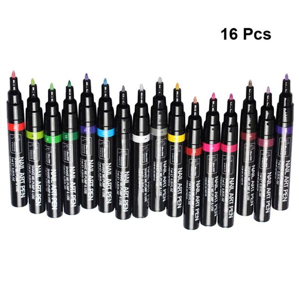 

nail art kits 16pcs 16 colors 3d design pen uv dotting drawing painting salon tool