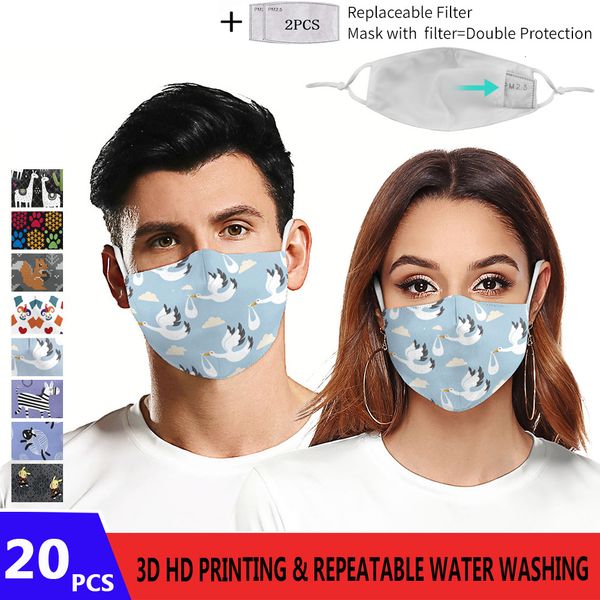 

animals 3d hd printing cartoon in squirrel stock pattem adults reusable protective mask pm2.5 face m