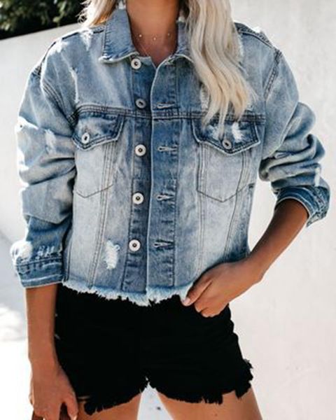 

short denim jackets women autumn wash long sleeve vintage casual jean winter jacket bomber denim coat lady jacket outerwear, Black;brown