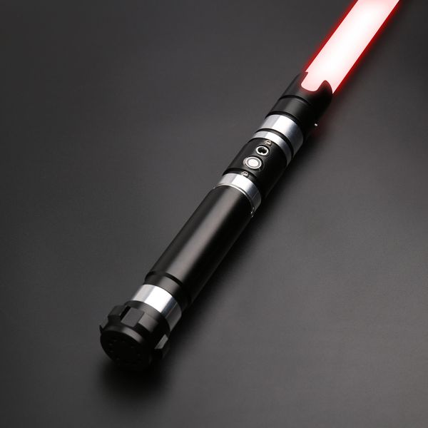 

txqsaber 1 inch rgb dueling lightsaber metal handle with 6 sound fonts and 12 colors led light force fx foc saber-ts012 q0115