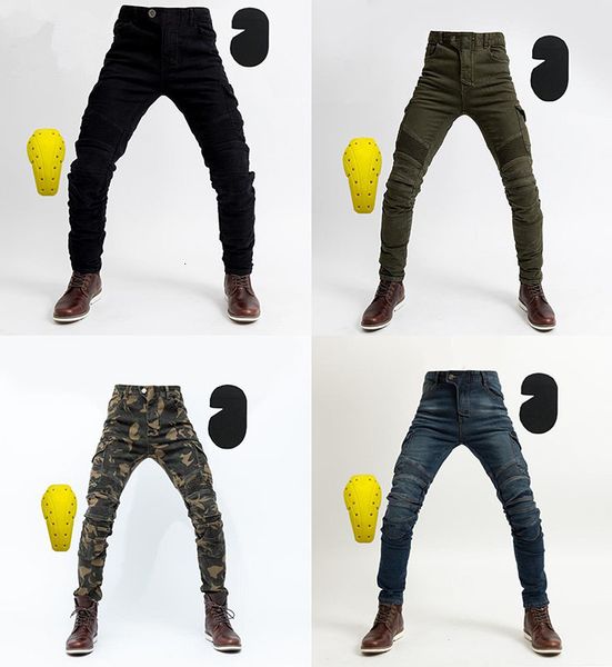 

professional camo biker jeans mens biker cargo pants for man with big size pockets with keen prevention stretch denim design, Blue
