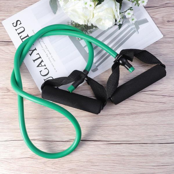 

resistance bands 1pc yoga elastic fitness exercise rope workout with handle for (black + red)