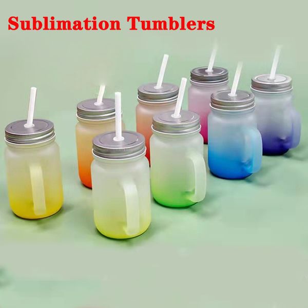 

15oz heat transfer wine tumblers sublimation handle water cups diy outdoor sports drinking bottles 8 colors