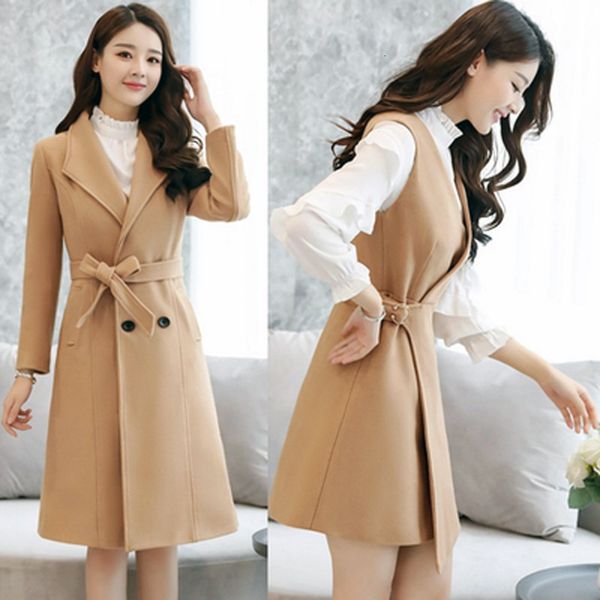 

elegant smooth 2021 new women's clothes fashion woolen skirt two-piece jacket together 1 3n9f, Black