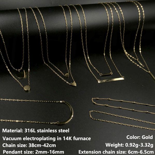 

clip 316l stainless steel clavicle chain paper cross pendant love gold plated necklace, Silver
