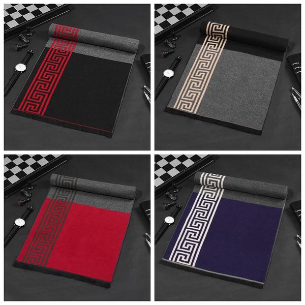 

scarves winter warm scarf men cashmere vintage shawl spots striped wrap designer gifts, Blue;gray