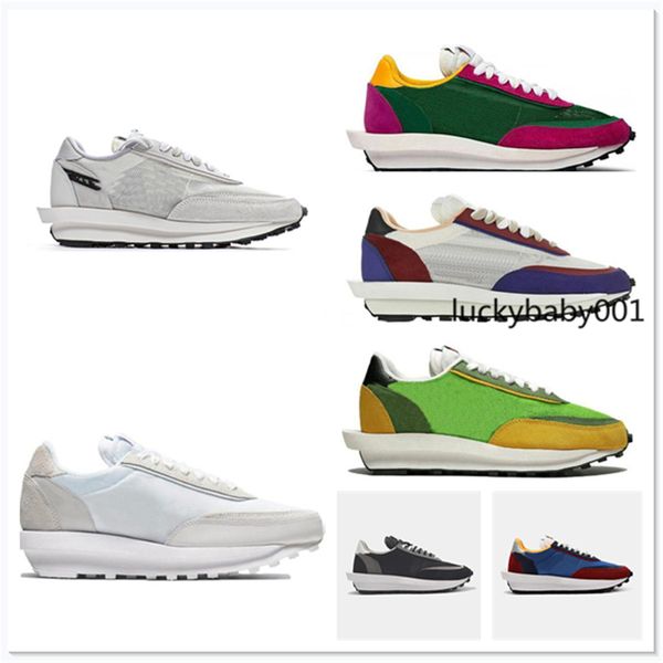 

2021 waffle xsacai daybreak casual shoes mens women chunky dunky varsity blue fashion nylon white platform sports sneakers, Black