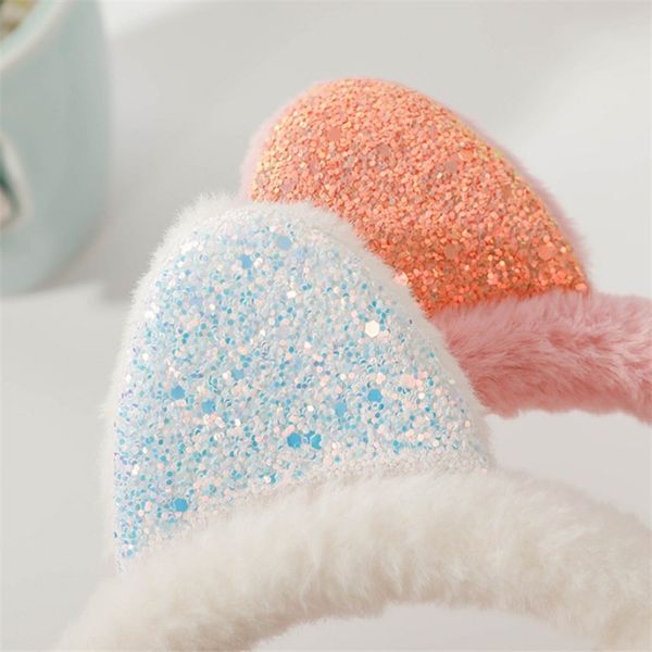 

2021 latest 5 new cat colors earmuffs brand soft plush choice with sequins fashion ear for cute girls winter warmer earflap new