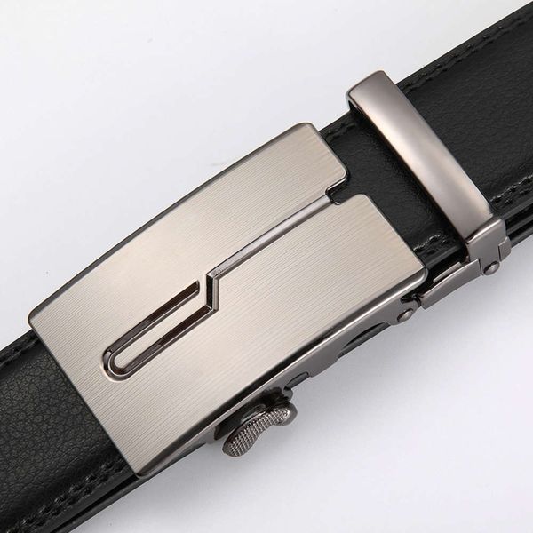 

men's leather belt belt, automatic buckle business belt, young and middle-aged belt, Black;brown