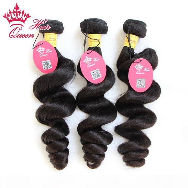 

queen hair mixed length 12"-28" 3pcs lot peruvian virgin human hair extensions natural color #1b loose wave 300g lot, Black