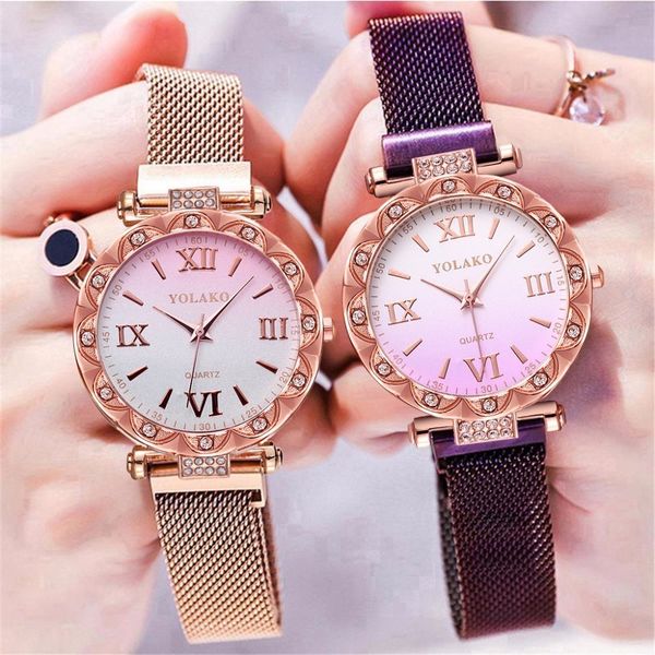 

yolako women watch fashion luxury diamond ladies watch women quartz wrist watch wristwatch clock relogio feminino zegarek damski, Slivery;brown