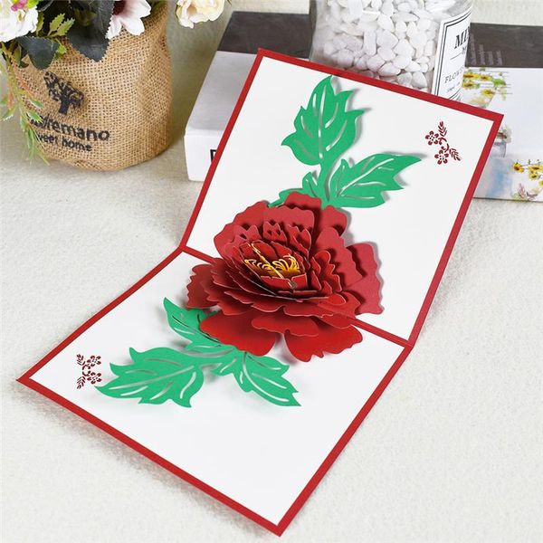 

всплывающая цветочная карта 3d-матерей день поздравительных открыток для мамы спасибо дают годовщину день рождения пион wmtakn bdegarden