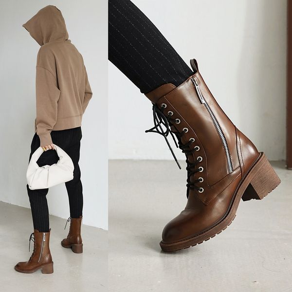 

women's super fine ankle fiber 22-25cm autumn length zipper fashion short boots and versatile essentials travel skce, Black
