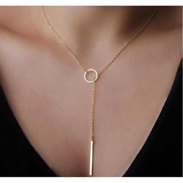 

women simple style choker necklace boho chain neckalce for gift party jewelry beach accessories with sqcdla beauty888, Golden;silver