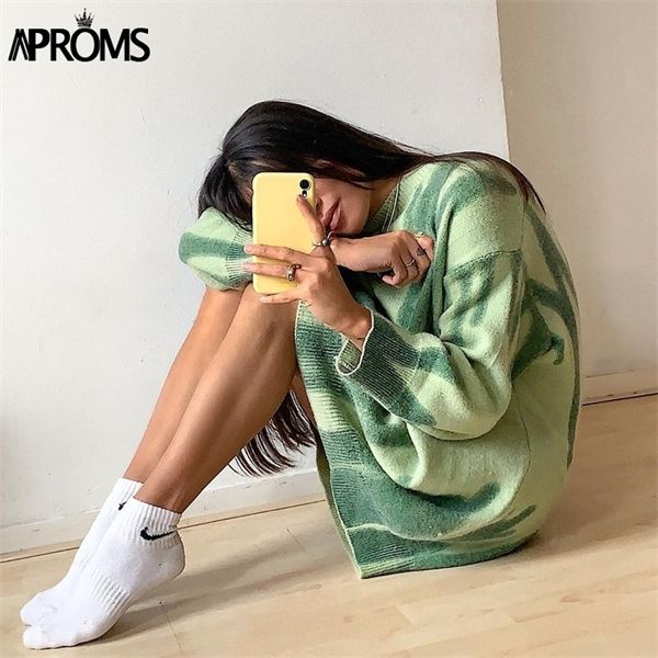 

aproms multi striped knitted soft sweaters women autumn winter long jumpers oversized pullovers streetwear loose outerwear 2020 q1217, White;black